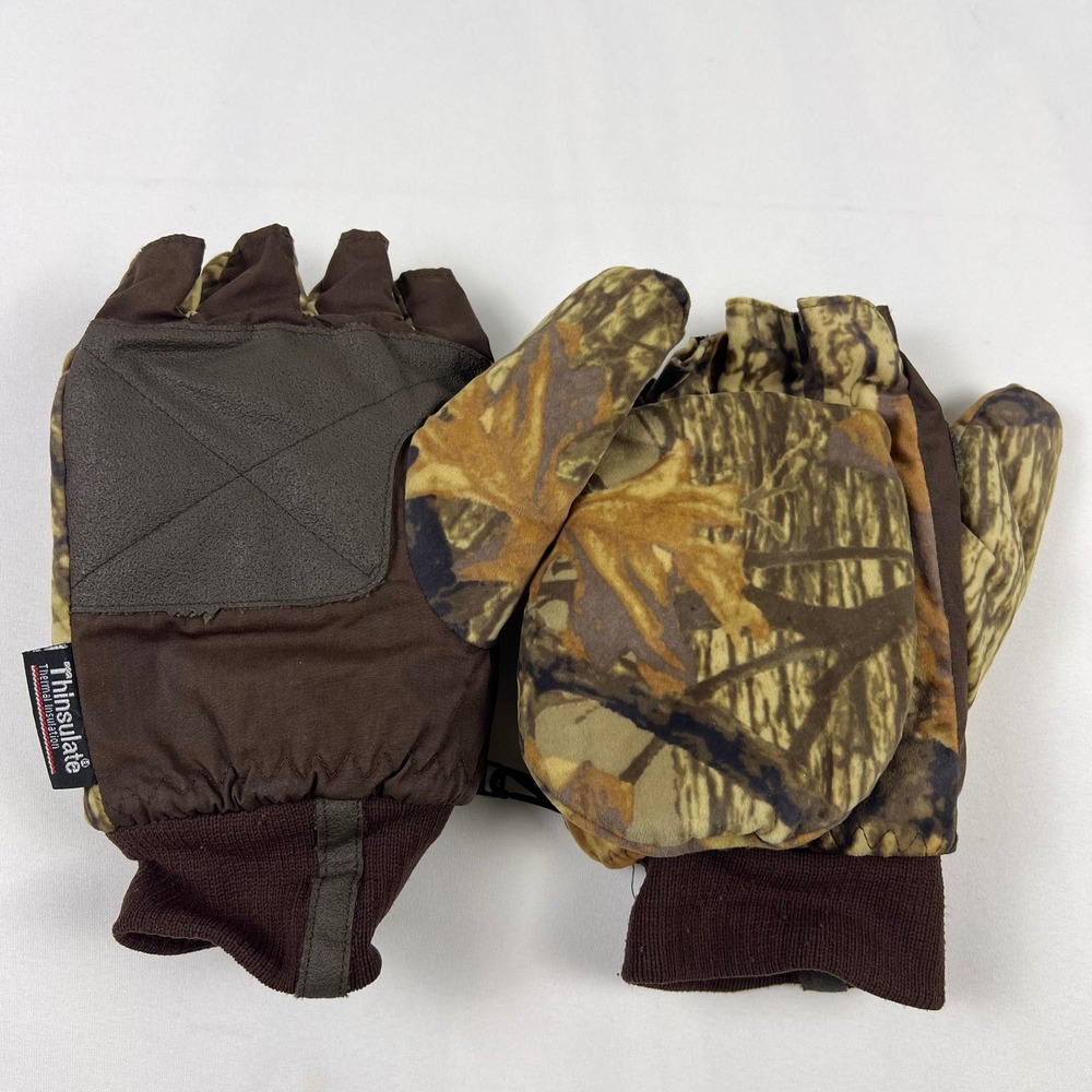 Sniper Glommitts XL Brown Camo Thinsulate Convertible Mittens Hunting Gloves